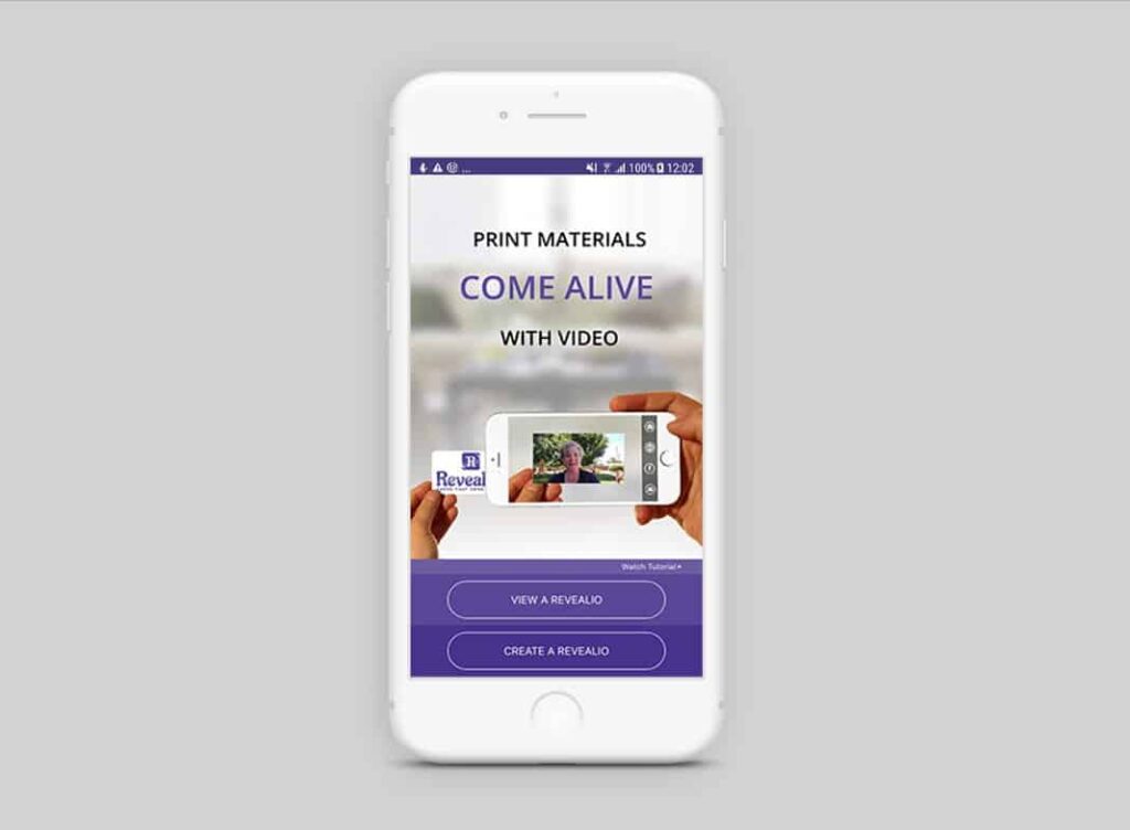 revealio AR marketing app on phone